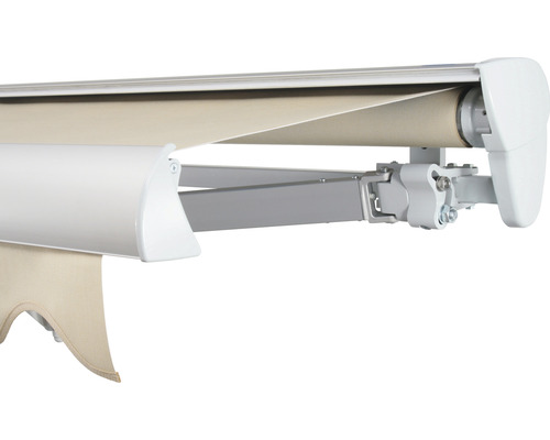 SOLUNA Semi-Cassettezonnescherm Classic 2,5x1,5 Doekdesign 320930 Frame E6EV1 Zilver Geanodiseerd Aandrijving rechts incl. motor, wandschakelaar