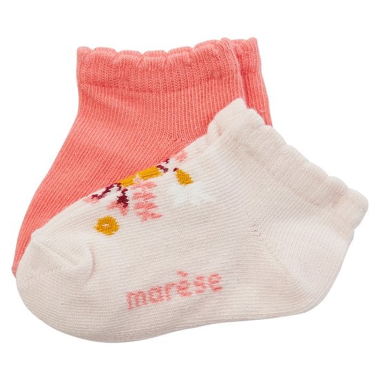 Lot 2 paires de chaussettes Ma fleur chérie   Rose pâle / Rose        de               Marèse