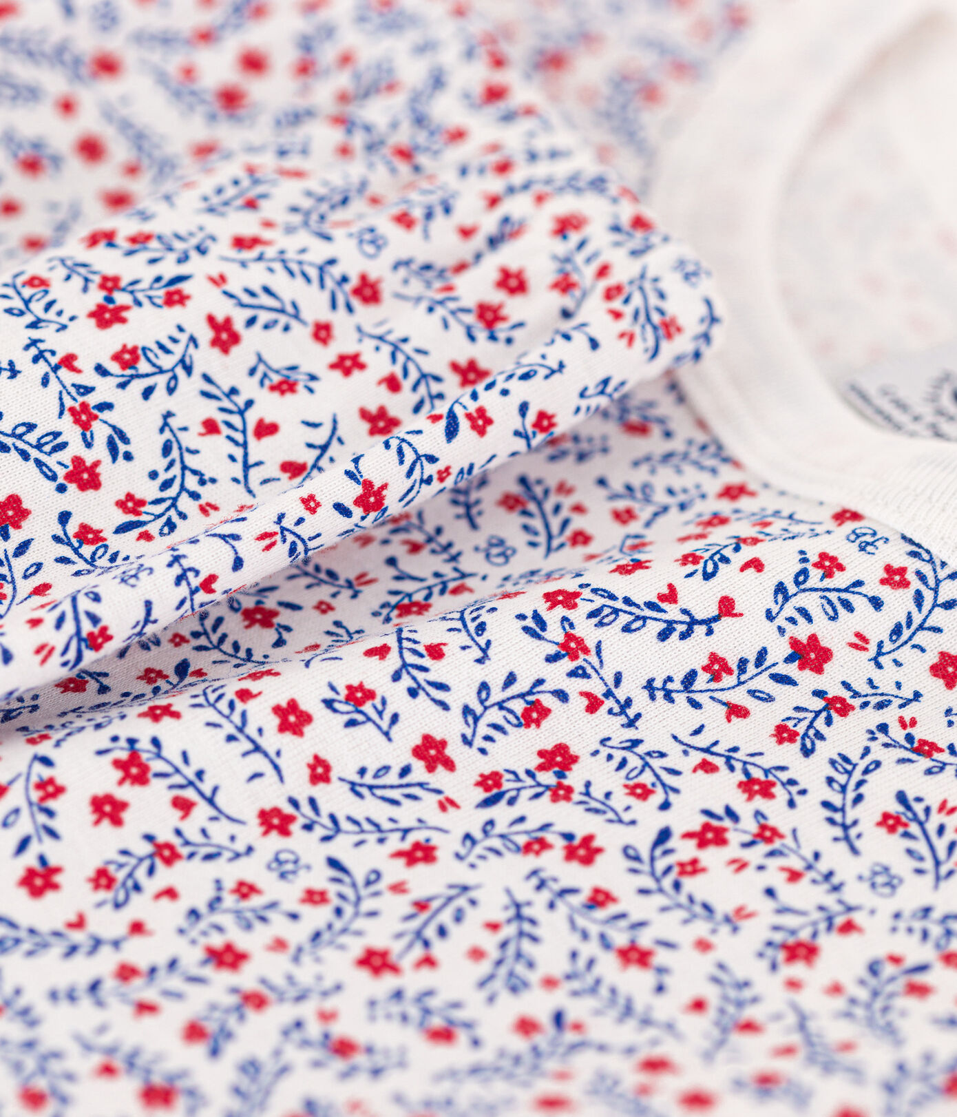 Pyjama fleurs en coton petite fille
