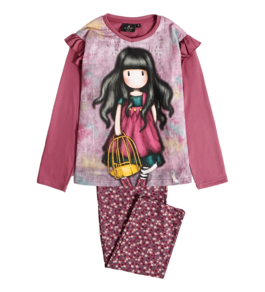 Pijama de manga comprida Santoro Flying The Nest roxo