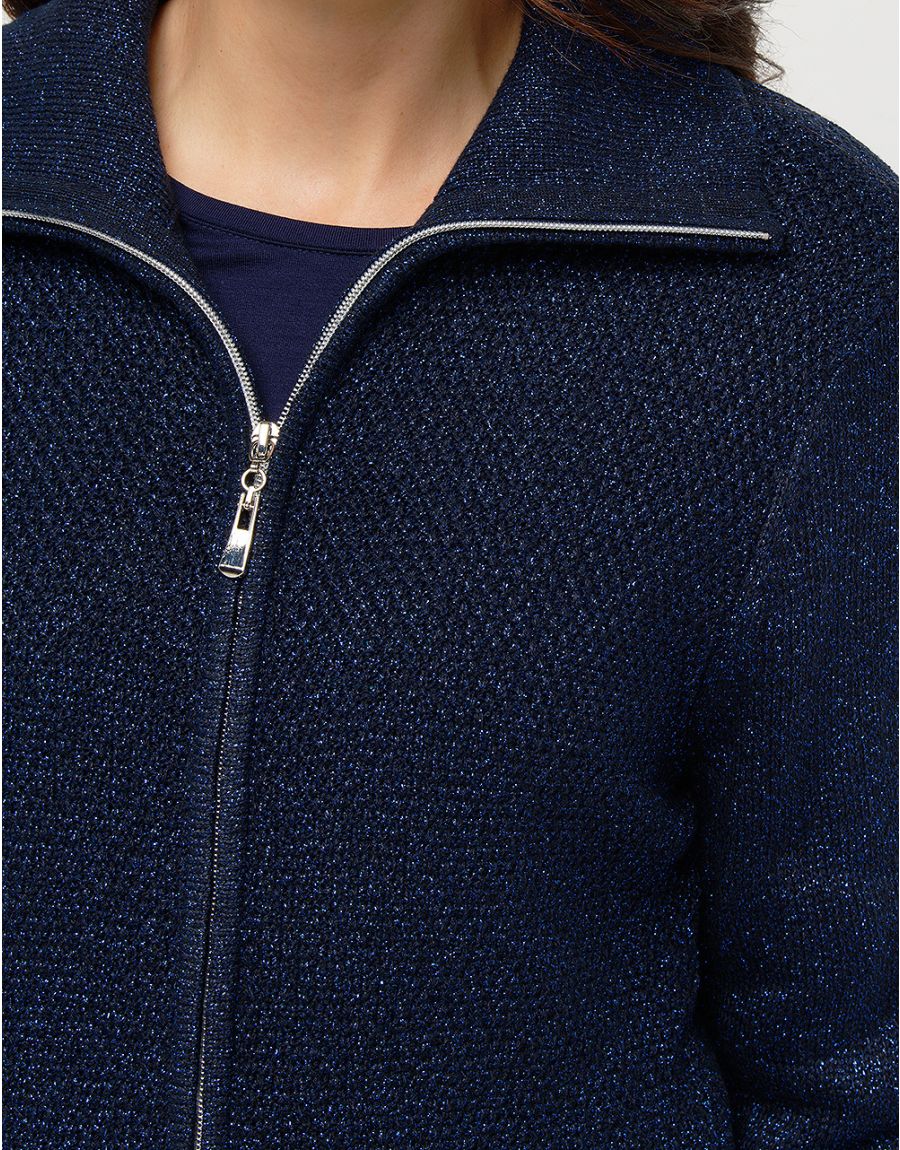Gilet maille marine irisé