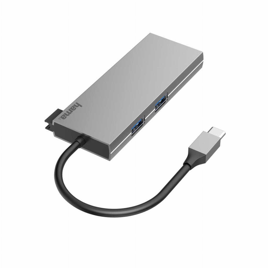 Hama 00200110 interface hub USB 3.2 Gen 1 (3.1 Gen 1) Type-C 5000 Mbit/s Grijs