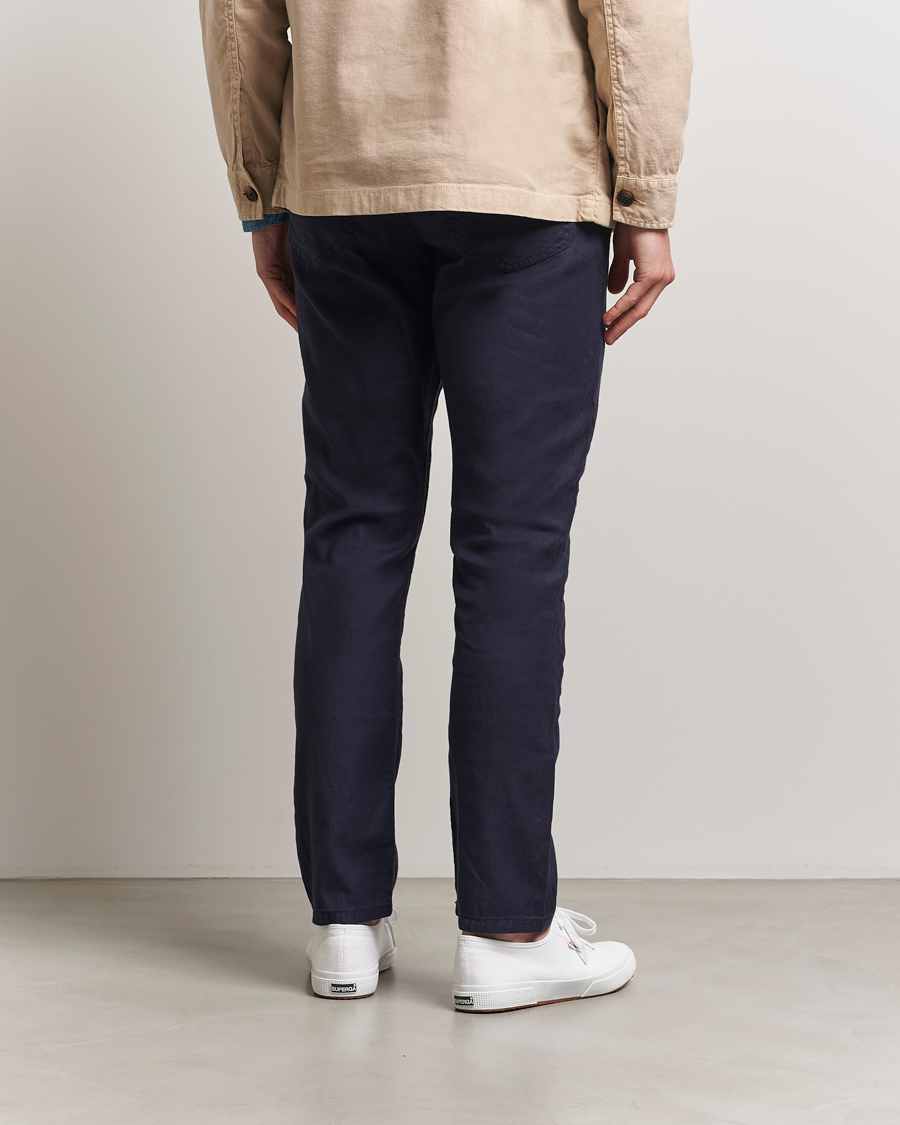 GANT Regular Cotton/Linen 5-Pocket Pants Evening Blue