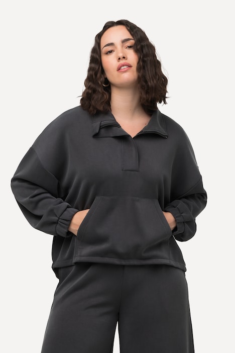 Sweatshirt, Stehkragen, Oversized, Langarm