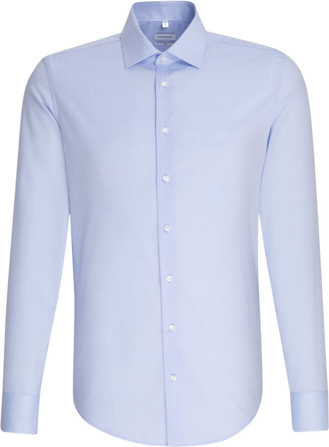 Seidensticker Business Shirt Slim Long sleeve Kent-Collar Uni Blue