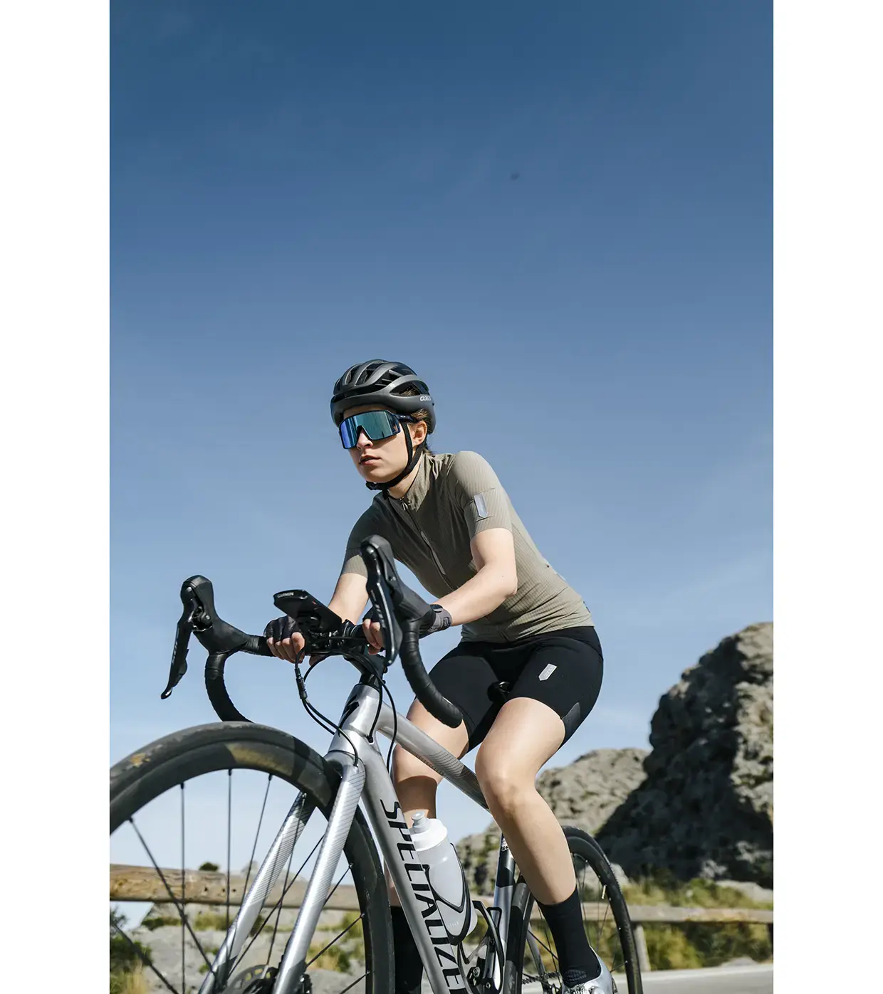 Q36.5 L1 Pinstripe PRO Fietsshirt Korte Mouwen Olijfgroen Dames