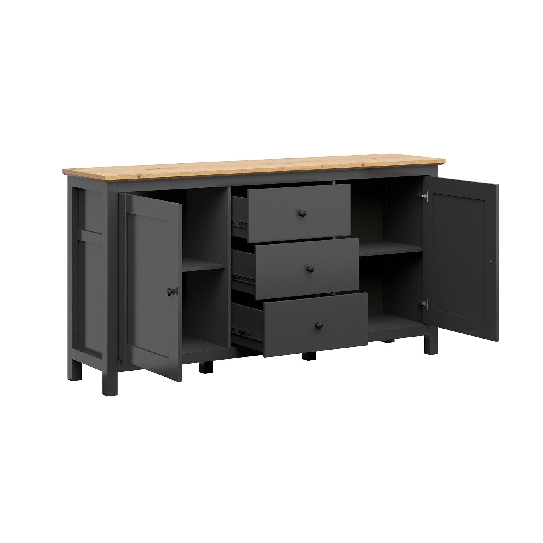SIdeboard - graphit - Artisan Eiche - 186 cm