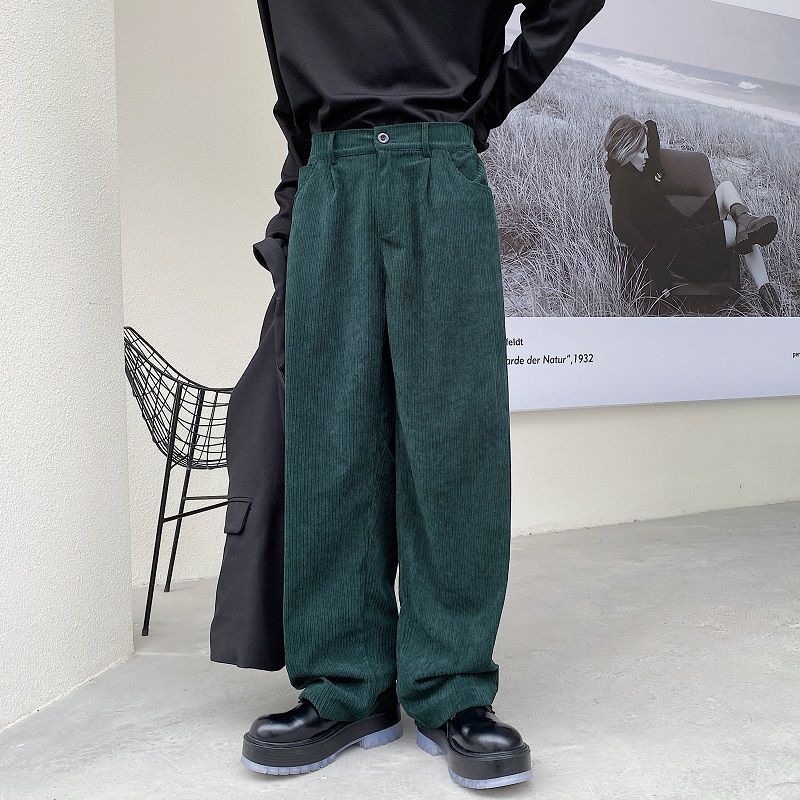 Bjorn - Effen corduroy broek met rechte pijpen