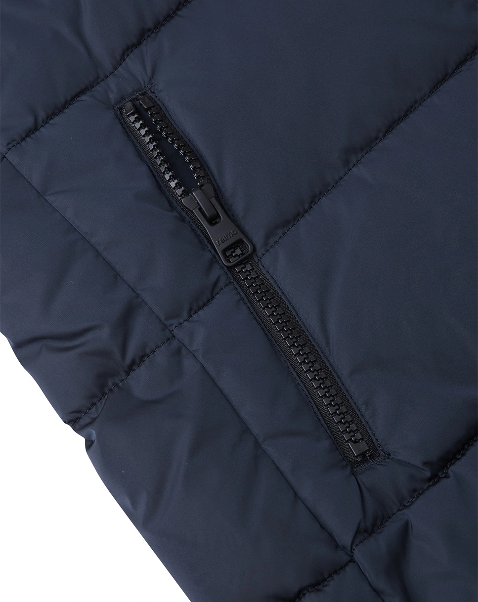 Wintermantel LUNTA mit Kunstfellbesatz in navy
