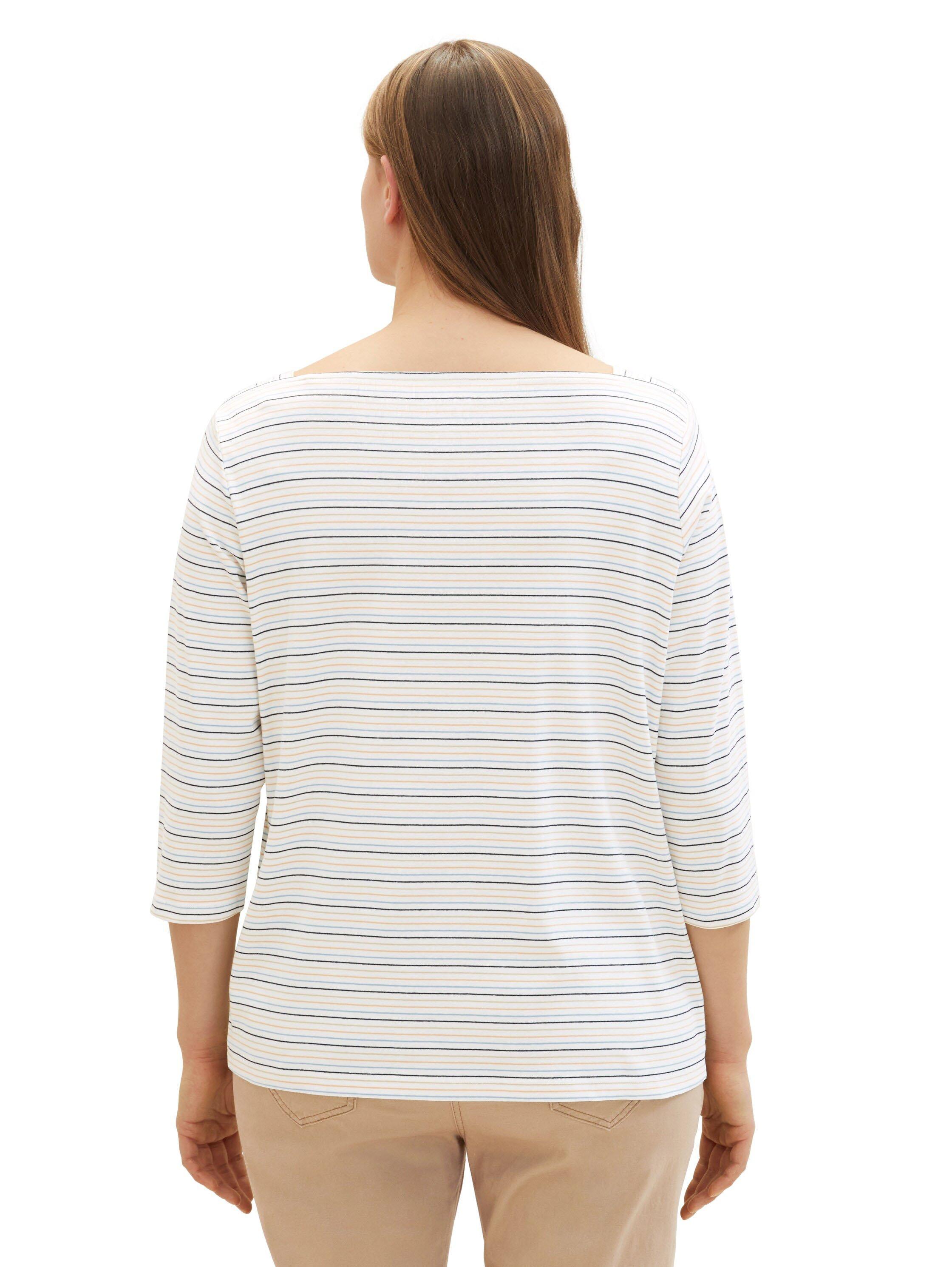 Ringelshirt mit U-Boot-Ausschnitt und 3/4-Arm