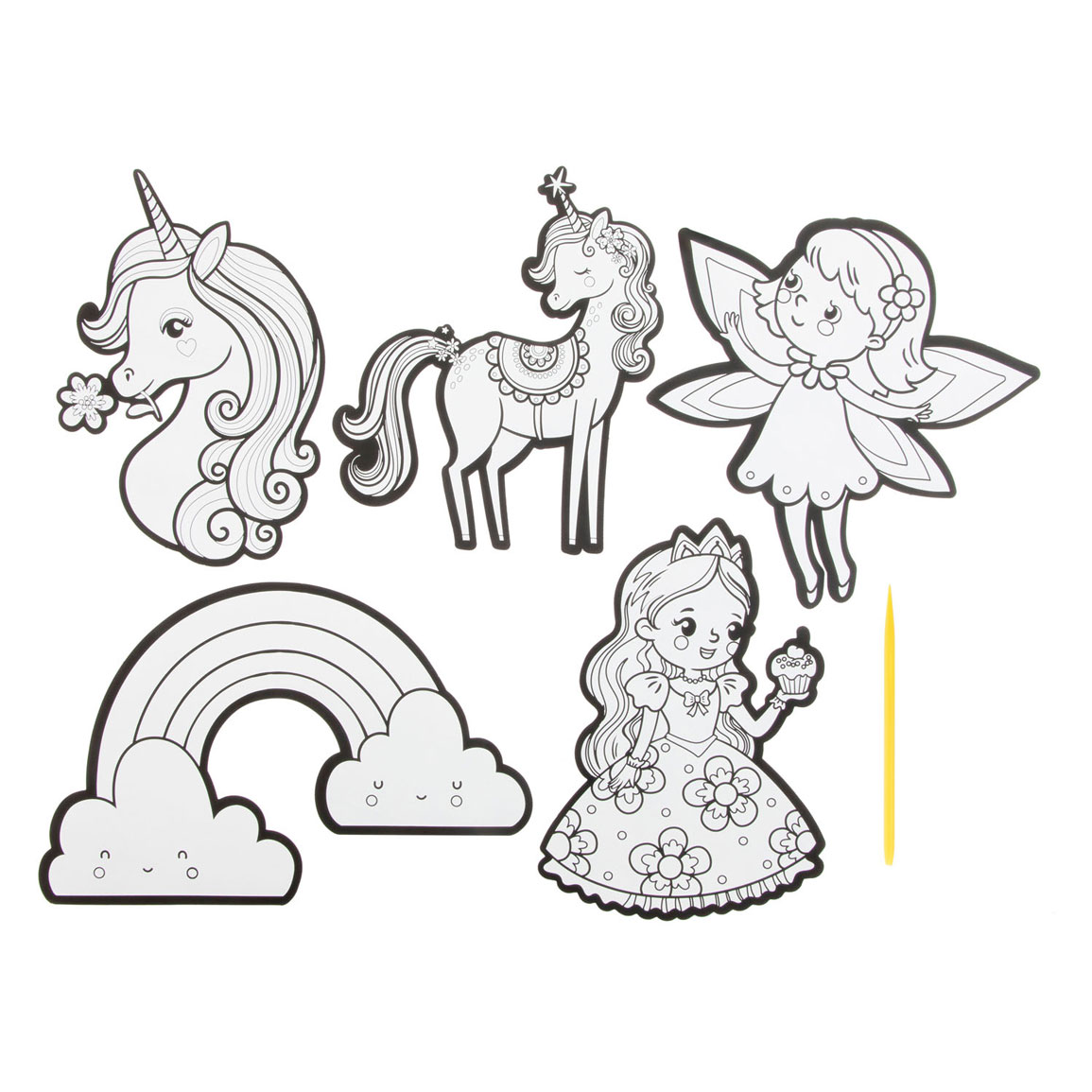 Kraskunst Stickers- Fantasiewereld, 6dlg.