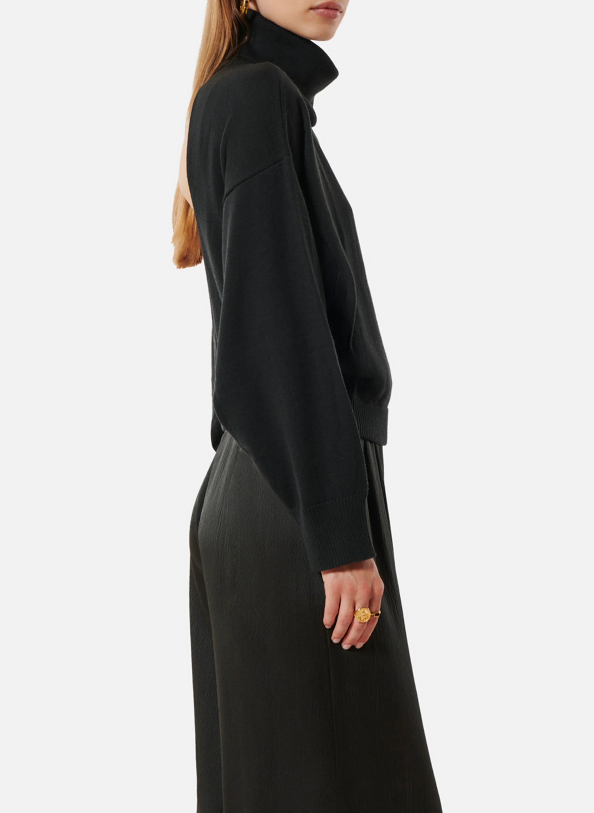 LOVA - Pull col roulé en laine | Noir