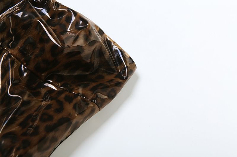 Weaveal - Mini-kokerjurk met luipaardprint