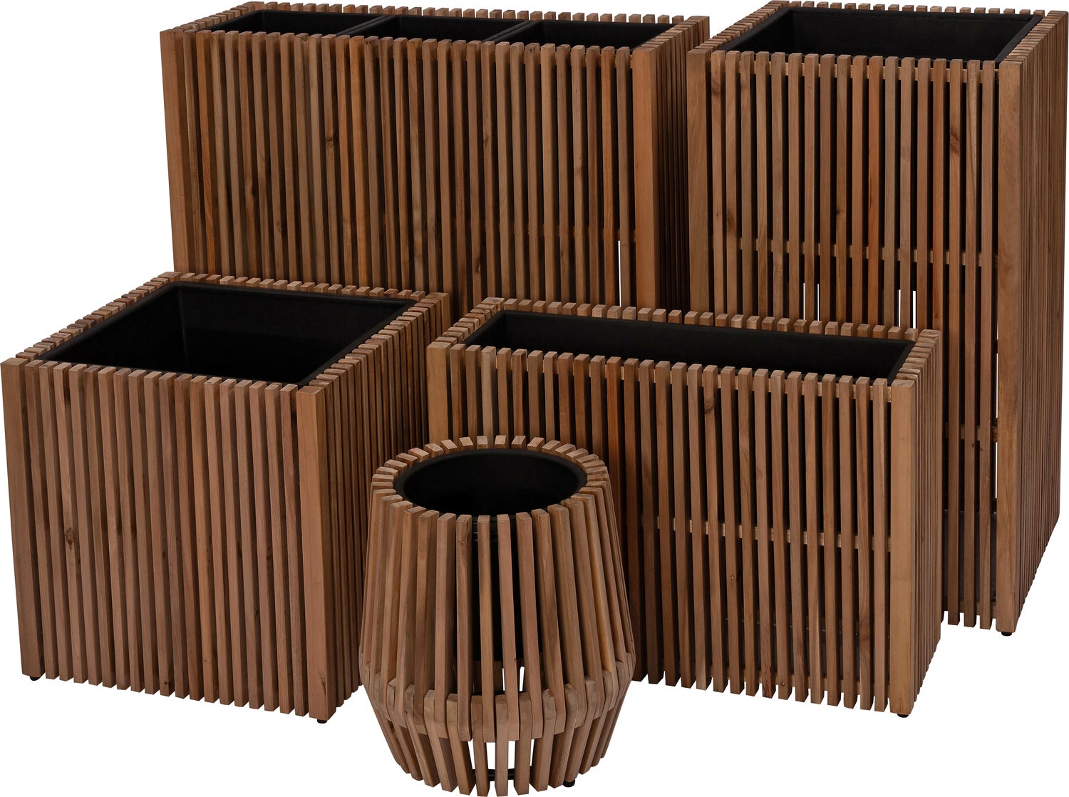 Intratuin bloempot op poten Latten naturel 90 x 33 x 90 cm