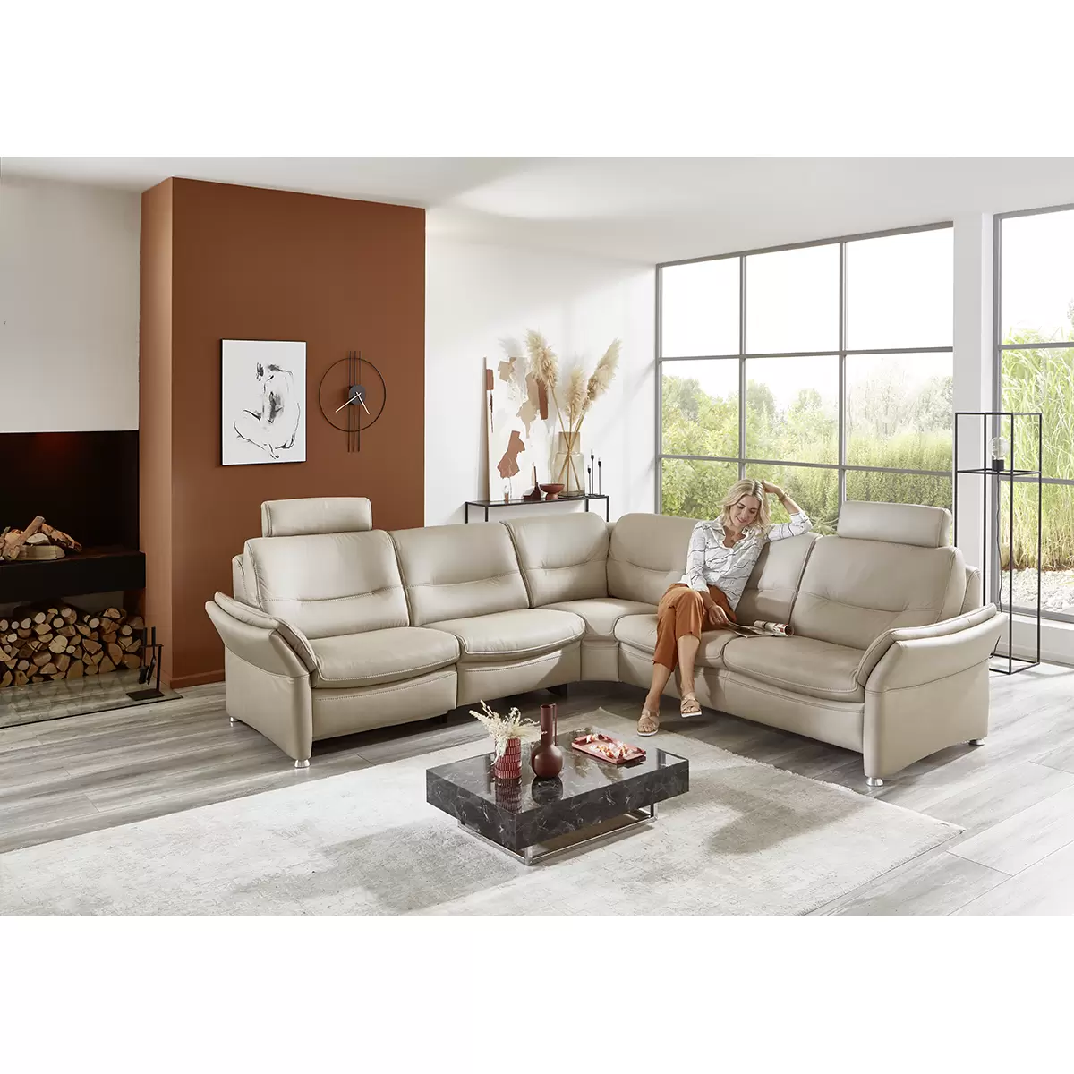 Ecksofa Flums Beige