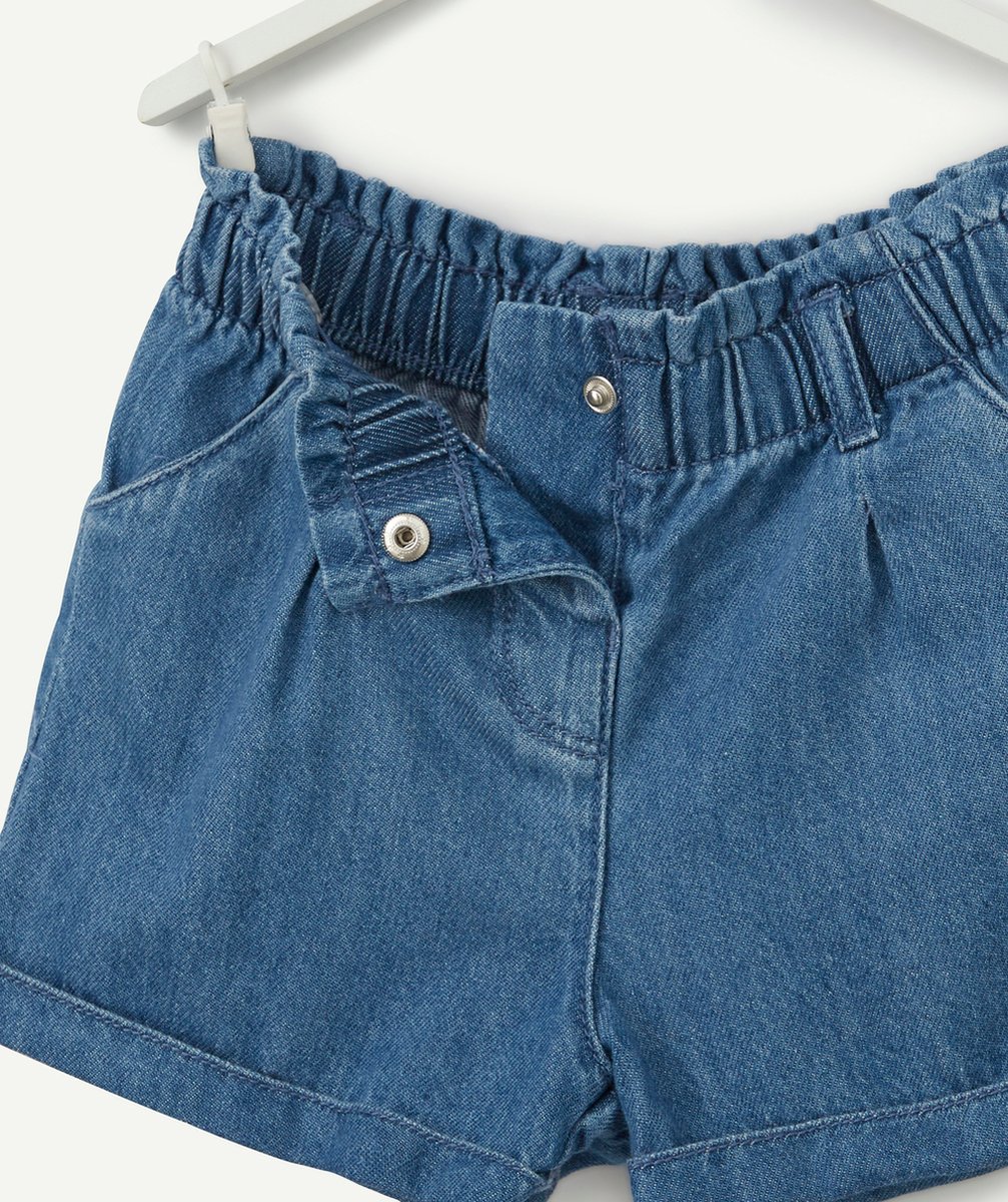 SHORT BÉBÉ FILLE EN DENIM BLEU LESS WATER