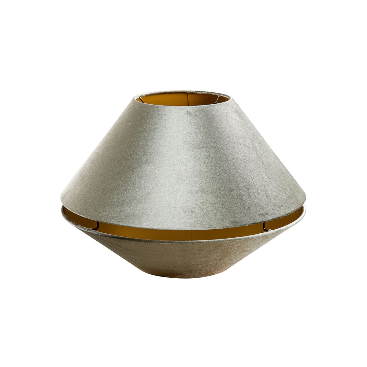 Dubbele velours lampenkap groen met gouden binnenkant