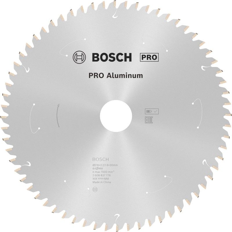 Bosch 2608837776 PRO Aluminium cordless cirkelzaagblad, 216 x 2,2 x 30 mm (1 stuks)