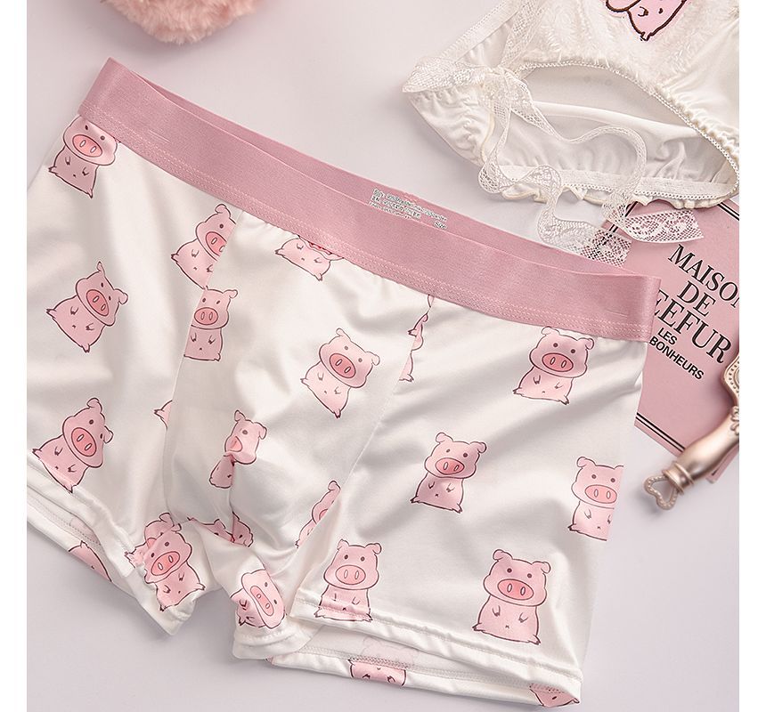 Pancherry - Matching set voor koppels: boxershorts met print + slipje