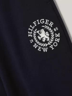 Calças de moletom com o logotipo do brasão da Varsity TH