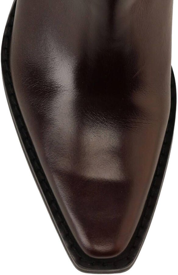 Sacha Dames Bordeaux leren cowboylaarzen suède details