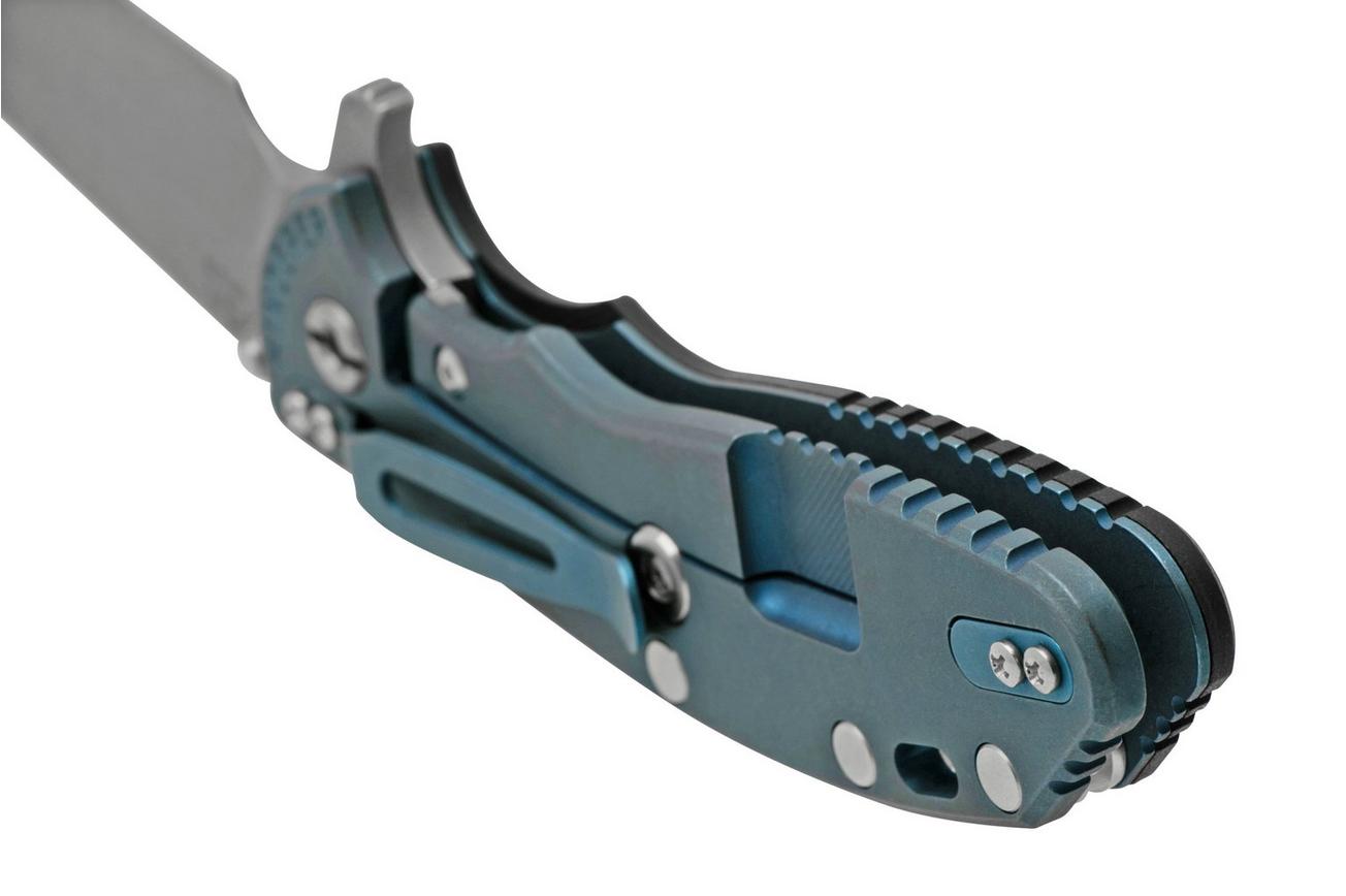 Rick Hinderer XM-24 4.0, S45VN Spanto, Battle Blue, Blue-Black G10, zakmes