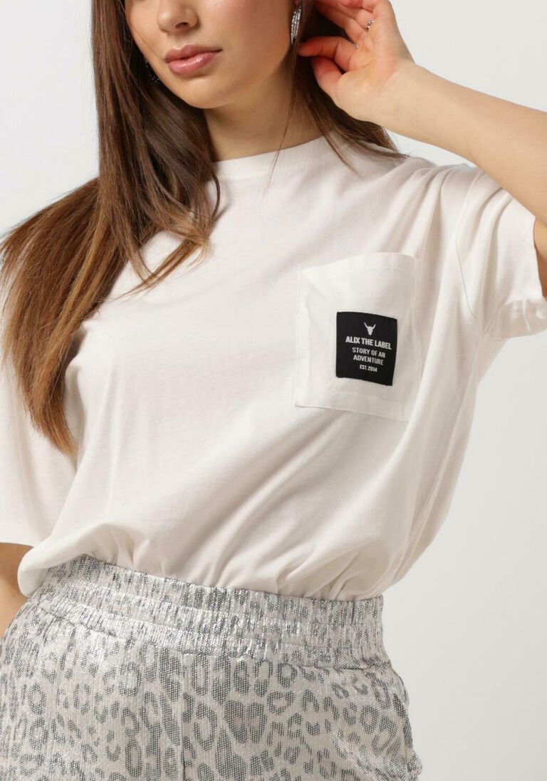 ALIX THE LABEL witte alix the label t-shirt ladies knitted label t-shirt