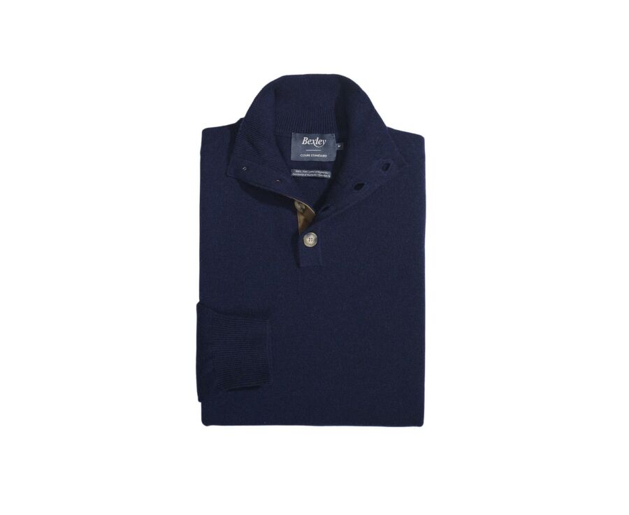 Pull col montant homme laine Navy - KILTAN