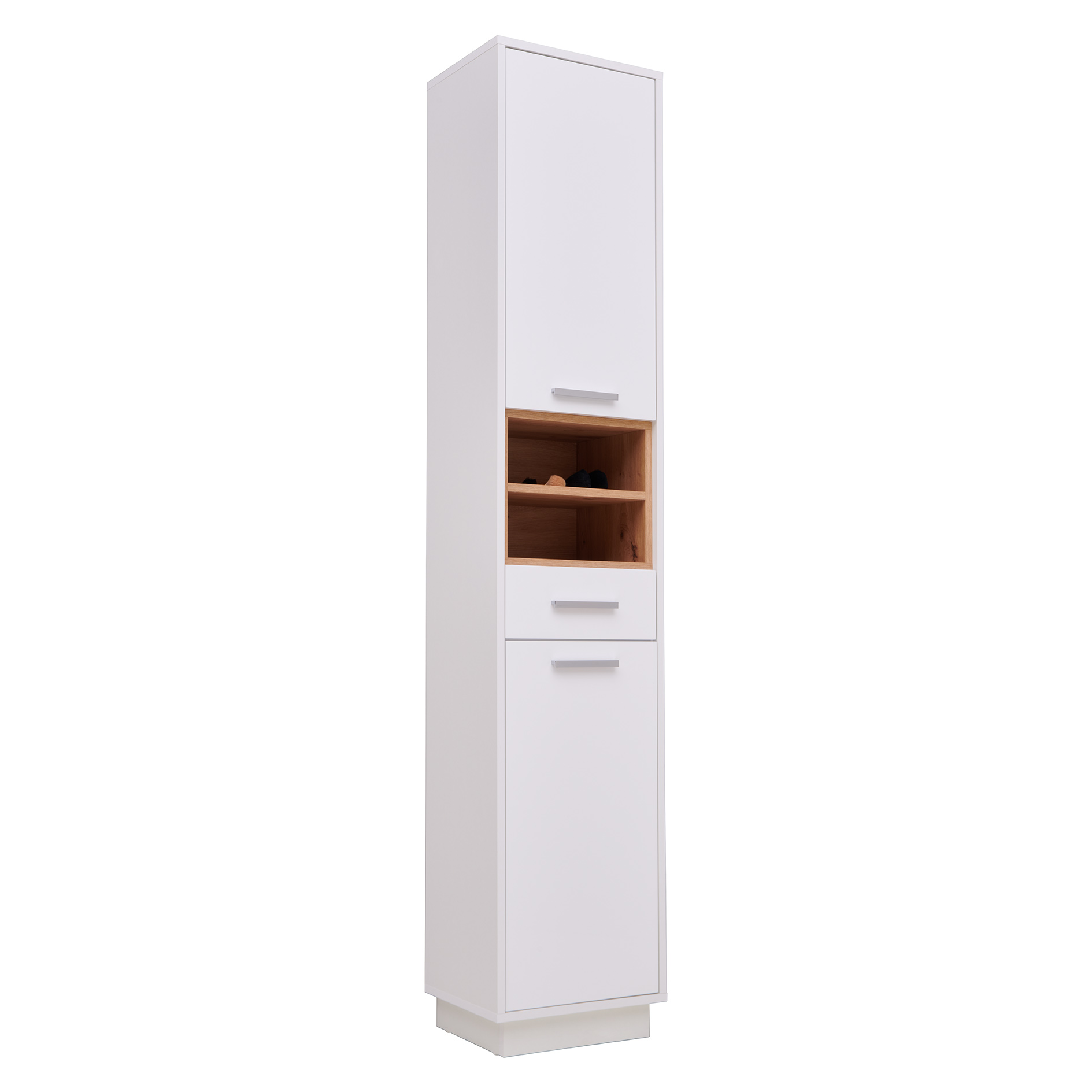 Hochschrank - weiß - Artisan Eiche - 38 cm