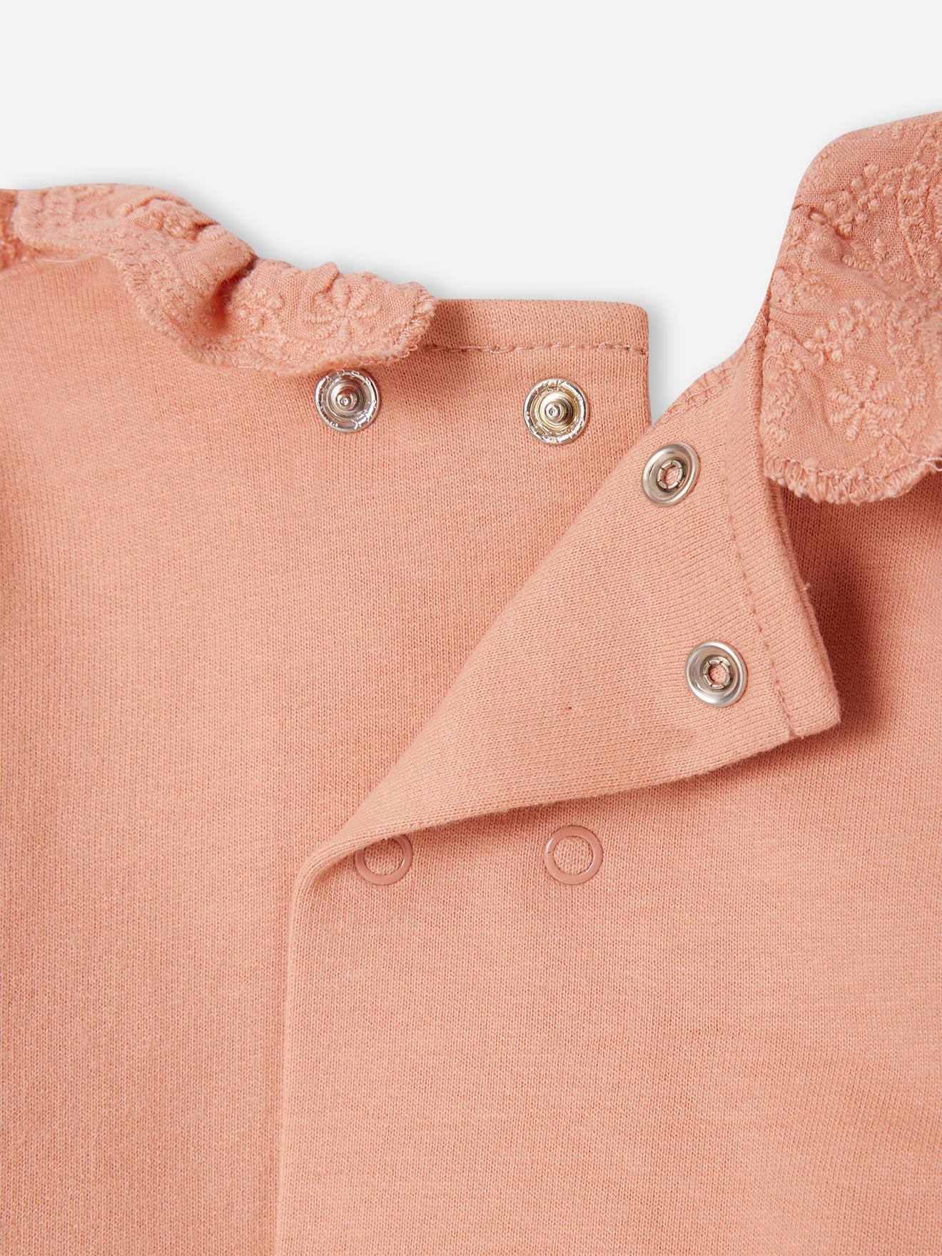 Moletom infantil com gola bordada, rosa antigo
