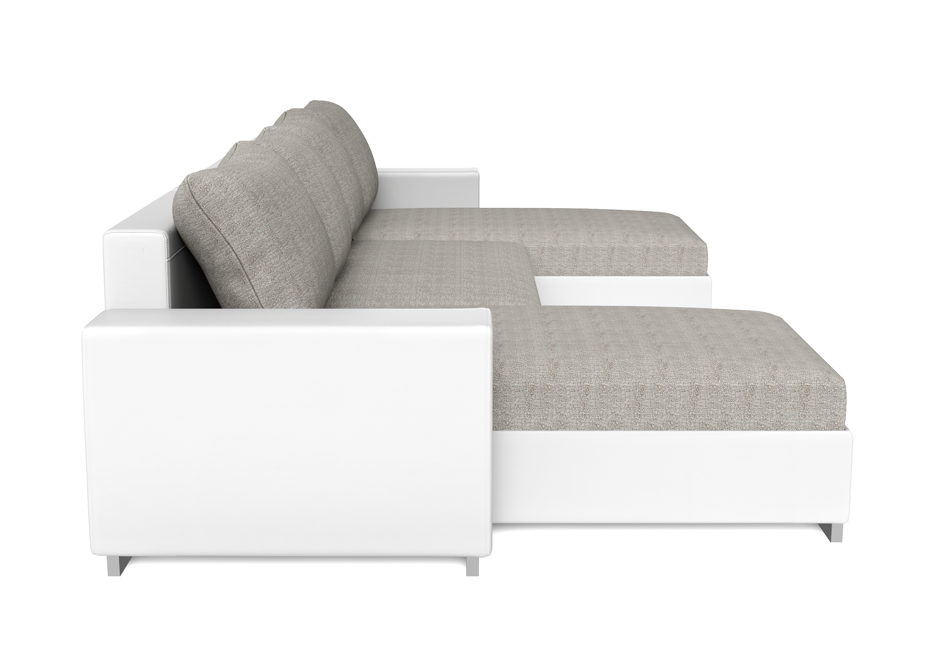 Sofa mit Schlaffunktion EROS U-Form grau/weiss