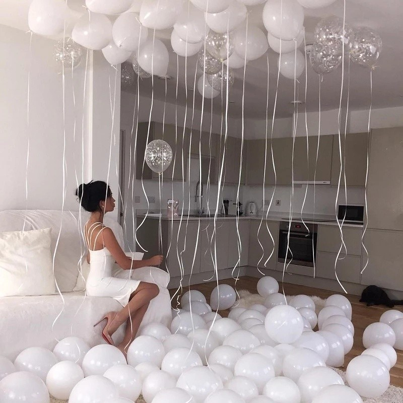 (20er Set) Ø30cm Party Deko Ballons Latex Luftballons - Weiss