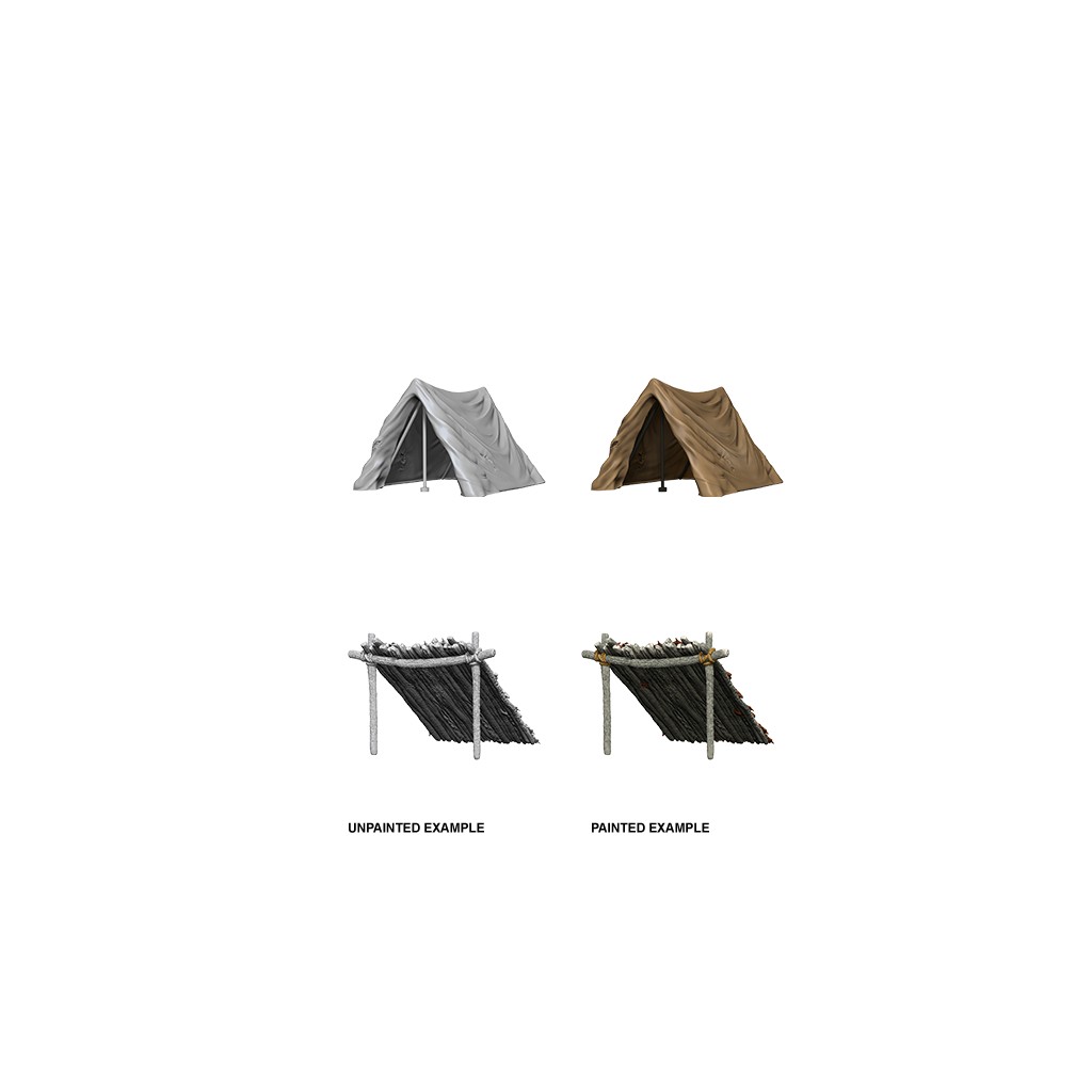 Wizkids Deep Cuts Unpainted Miniatures: Tent & Lean-To