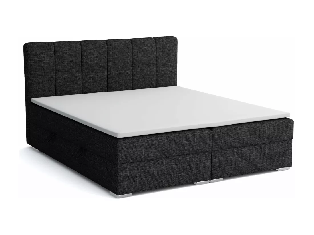 LIT BOXSPRING avec coffres Provo 160x200 cm, Lux 23 (Noir)