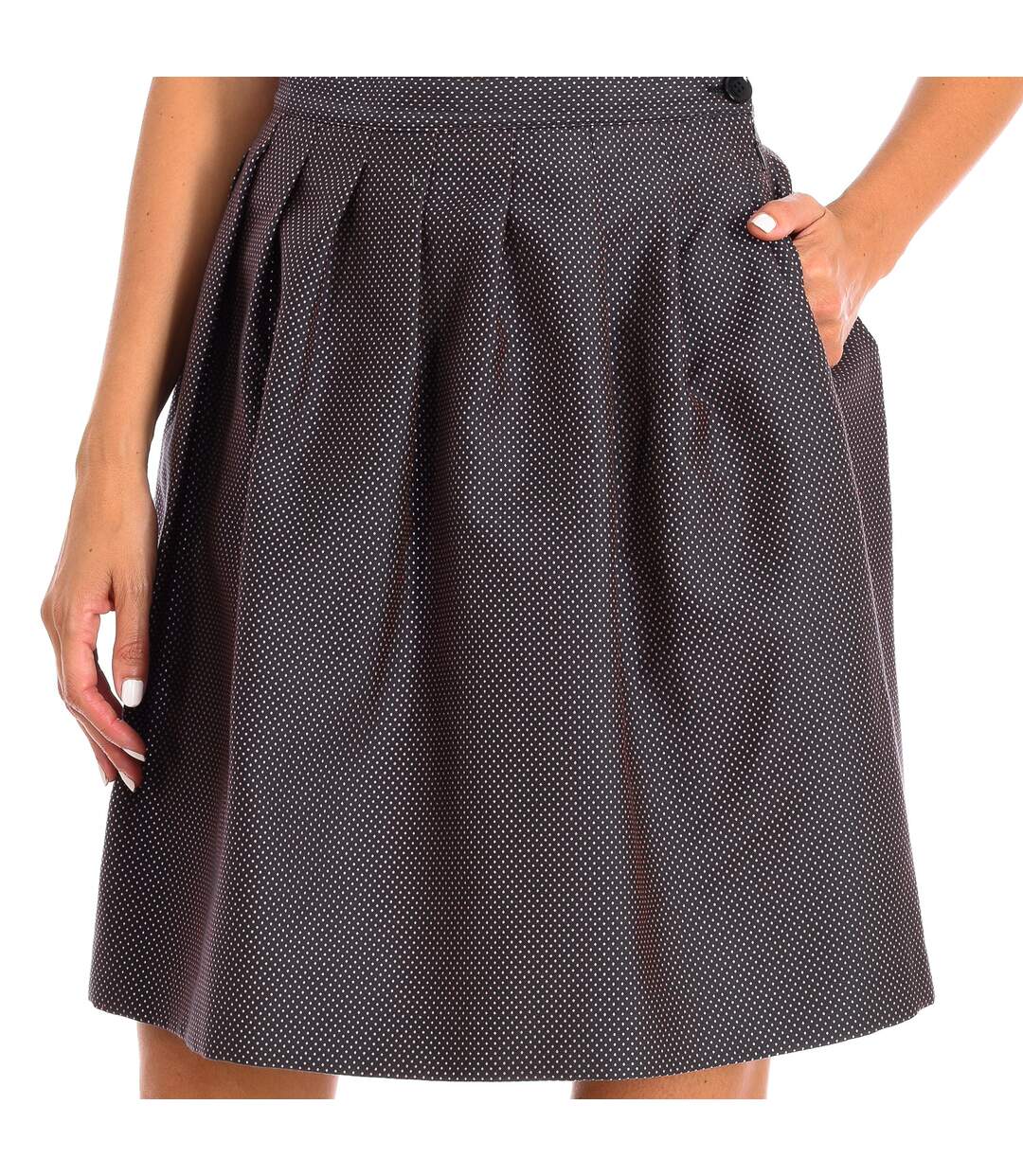 Skirt with fold and decorative pleat 6Z2N662N59Z woman