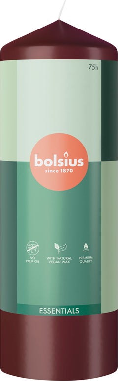 Bolsius stompkaars Essentials donkerrood 75 uur D 6,8 H 20 cm
