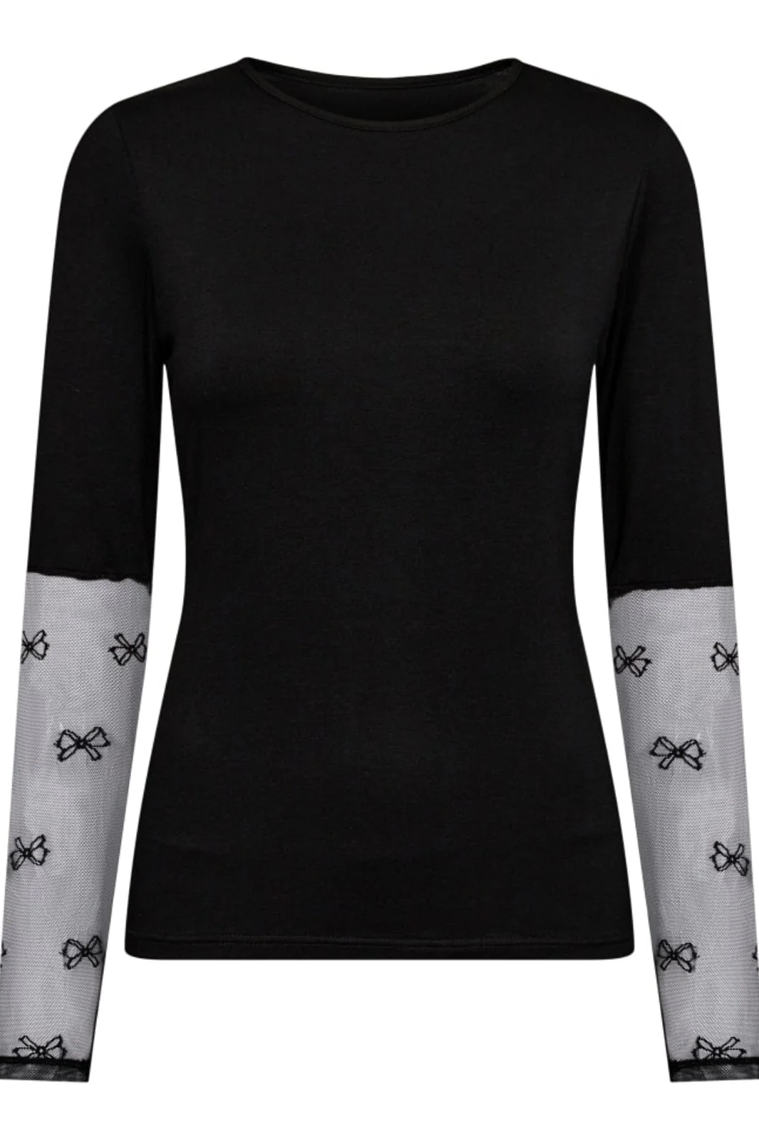 Liberte Isa-Ls-Lace-Sleeve-Blouse black bow