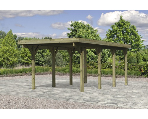 Enkele carport Karibu Dahnen 2 variant A 318x670 cm drukgeïmpregneerd