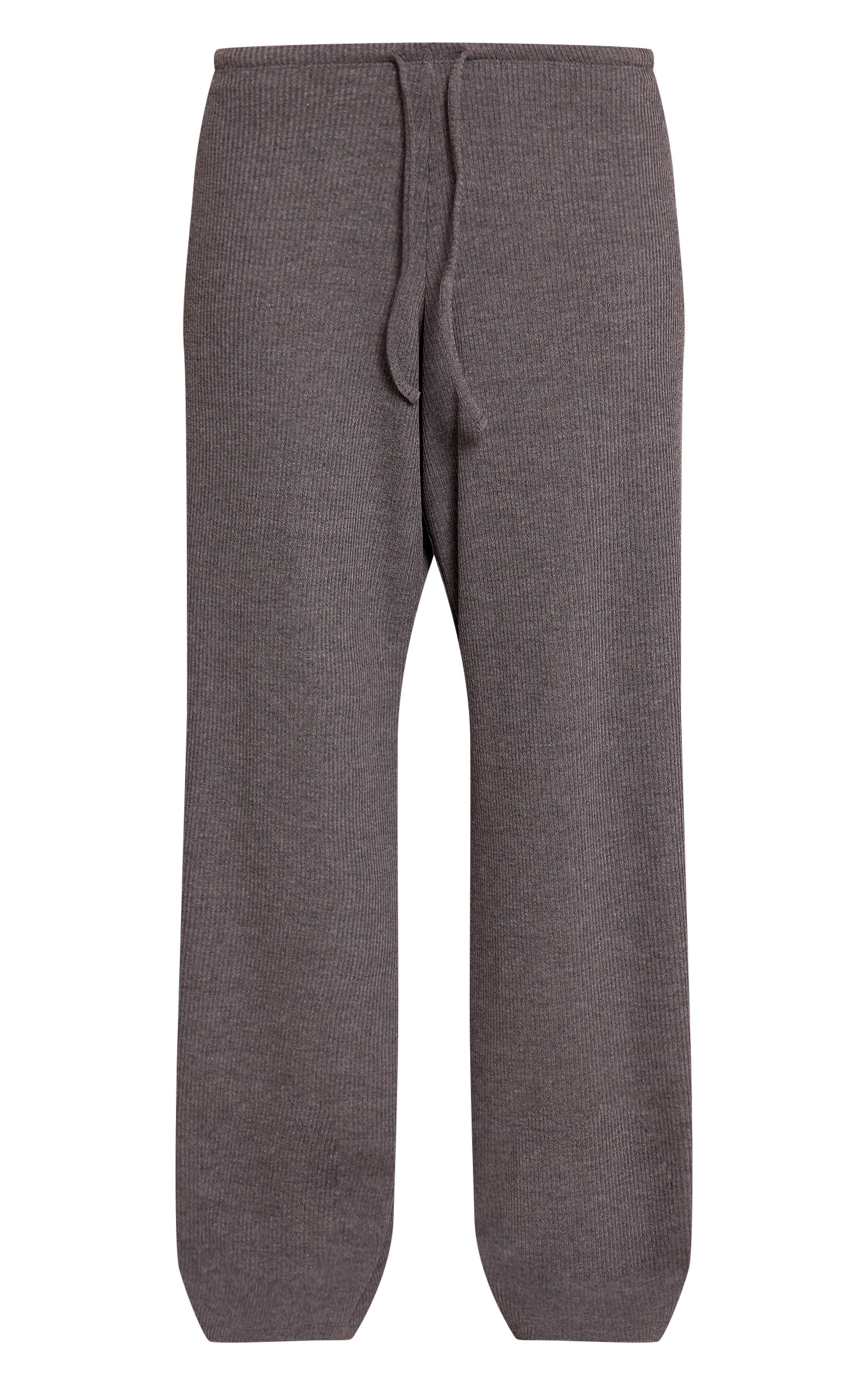 Gris Pantalon Large Slouchy À Cordon De Serrage