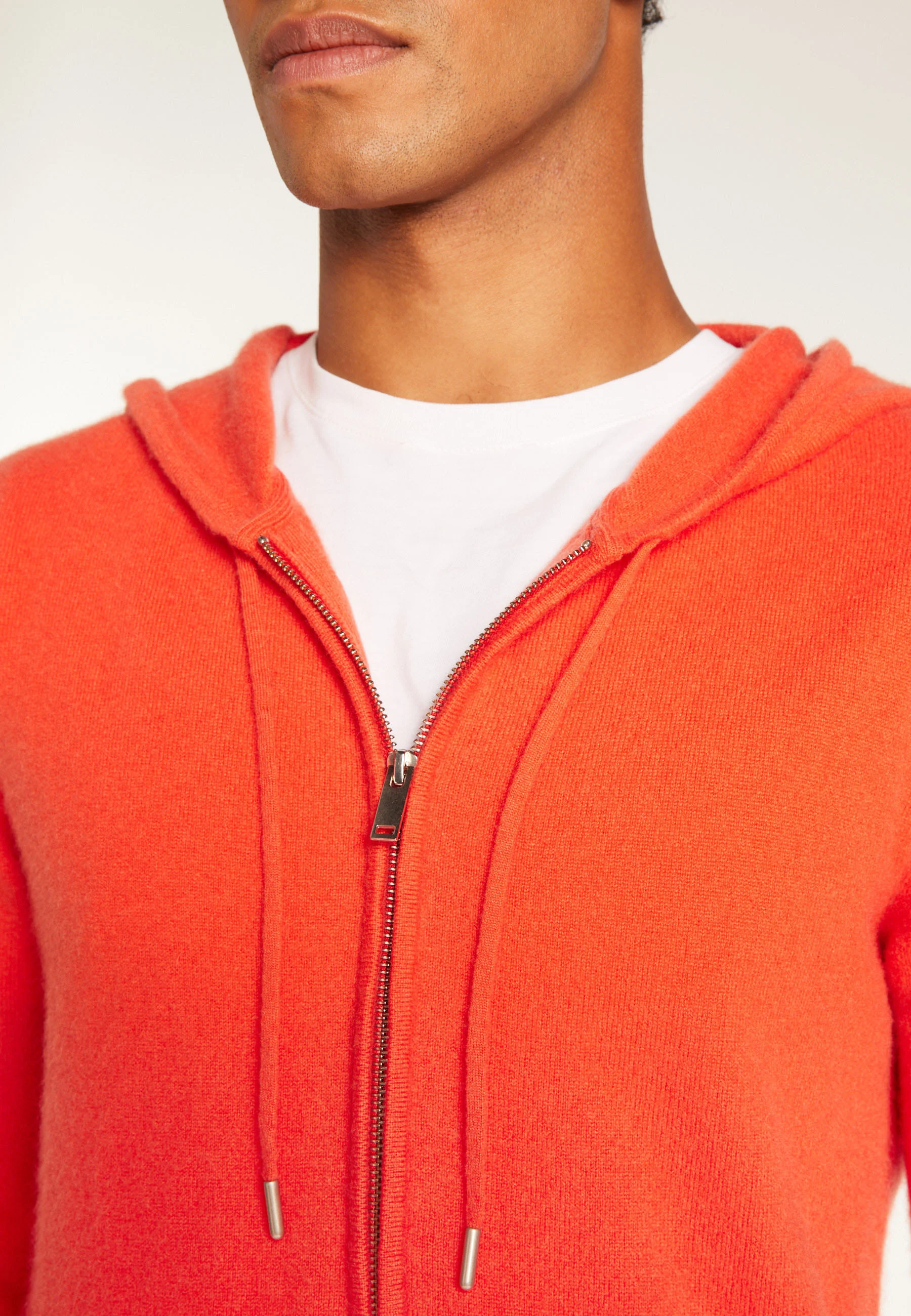 EMILIENAH24 - Veste zippée à capuche en cachemire | Orange