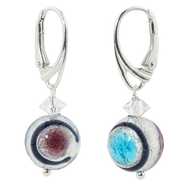 Miró-Ohrhänger, Murano Glas, Preciosa® Kristalle, Silber 925