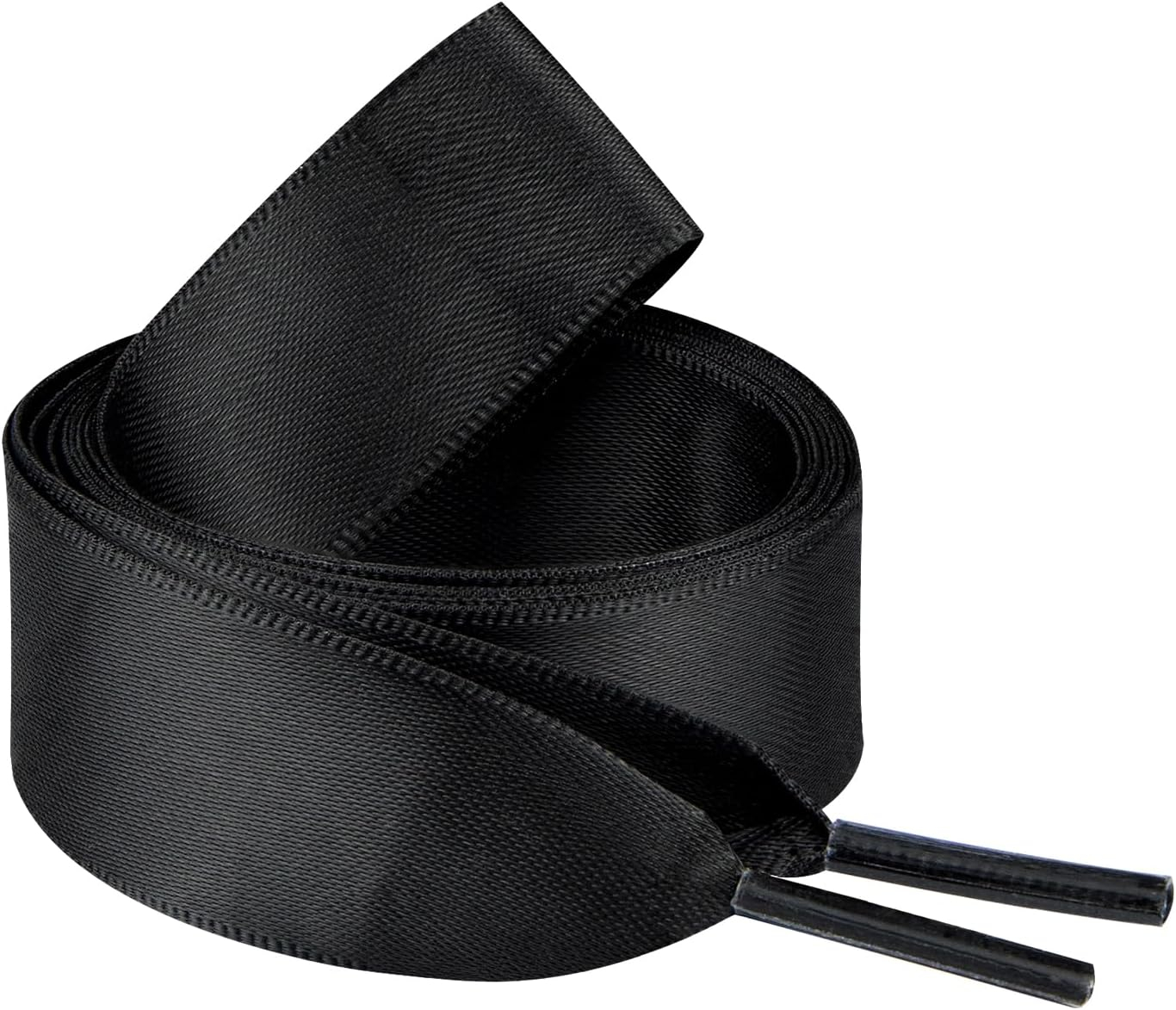(1 Paar) 120cm Breite Satin Schnürsenkel Klassische Sneaker Schuhbändel - Schwarz