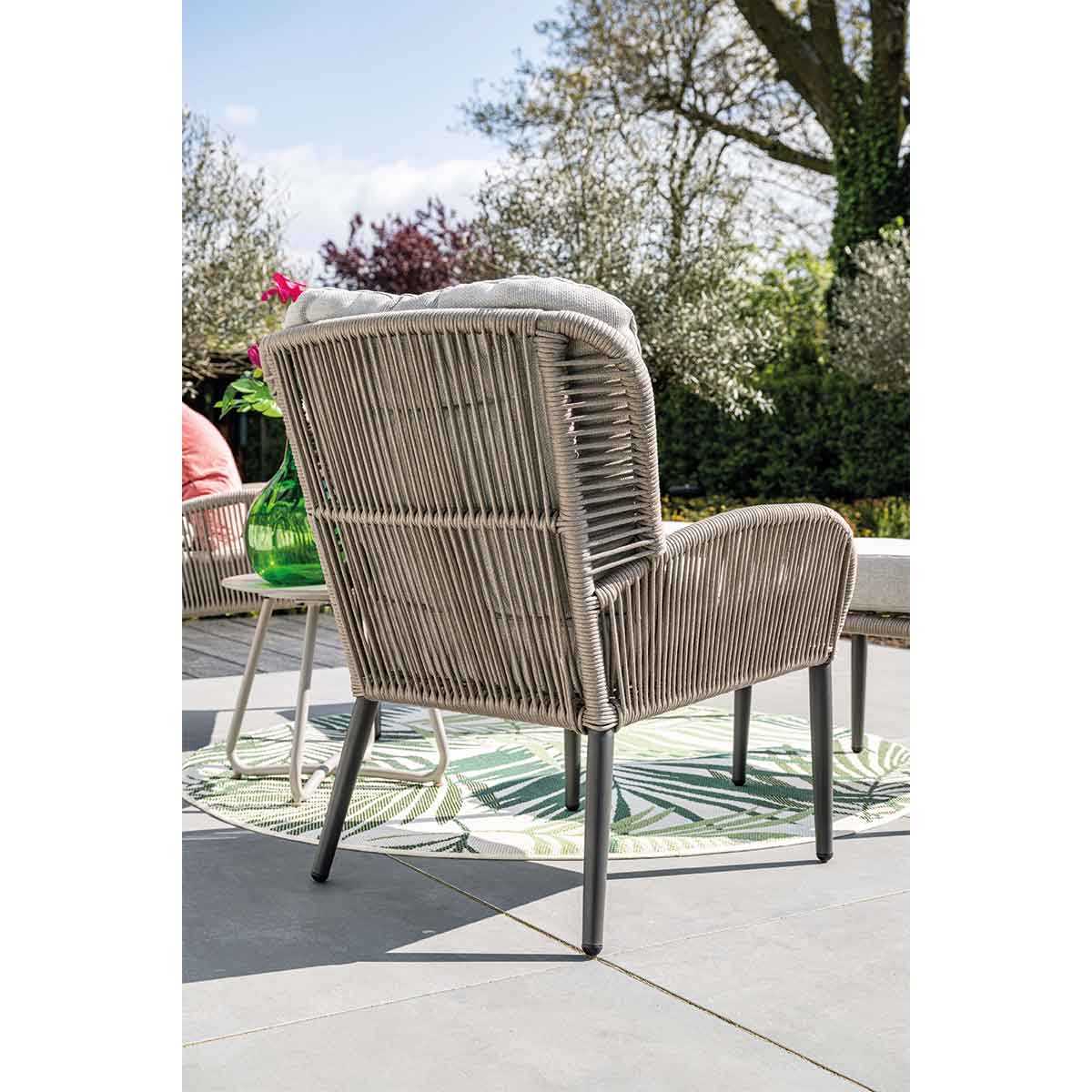 Garden Impressions Andorra fauteuil & voetenbank - c. black