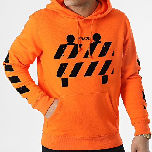Sweat Capuche TVX Sleeve Orange Noir