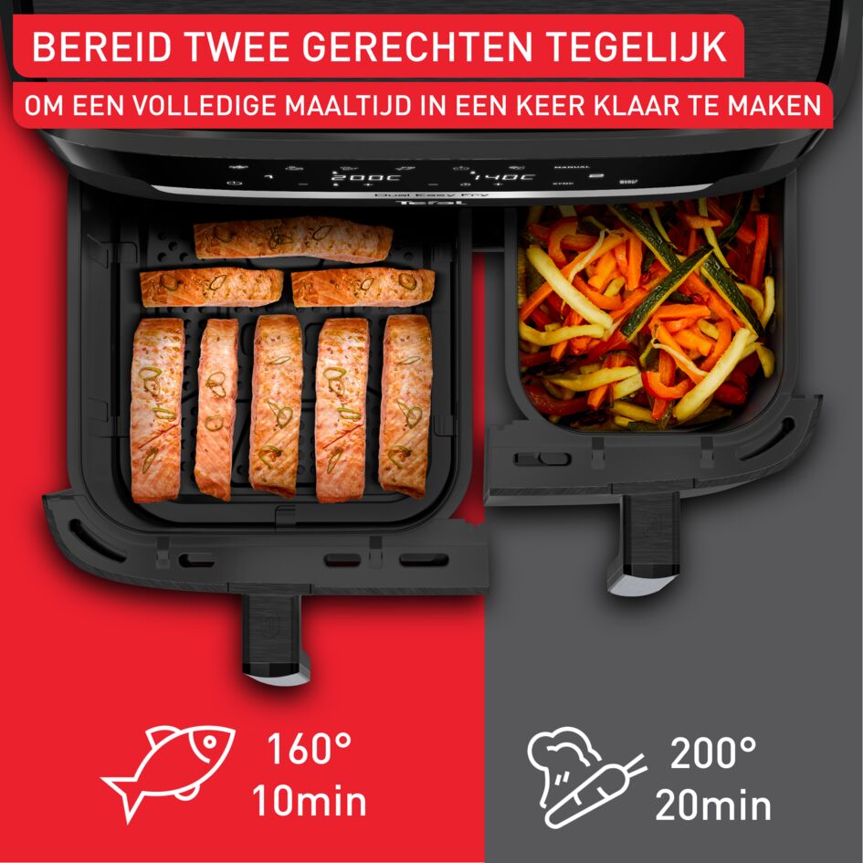 Easy Fry Dual XXL EY9428 Dubbele air fryer - 6 programma's - 11 L