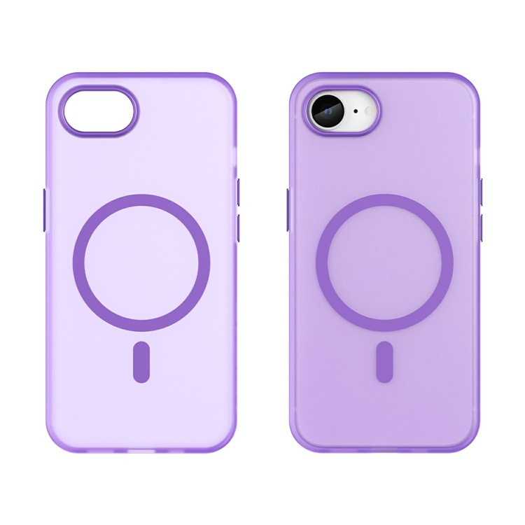 iPhone 16e MagSafe Hybrid Hülle TPU Bumper Slim Design Matt - Lila / Transparent