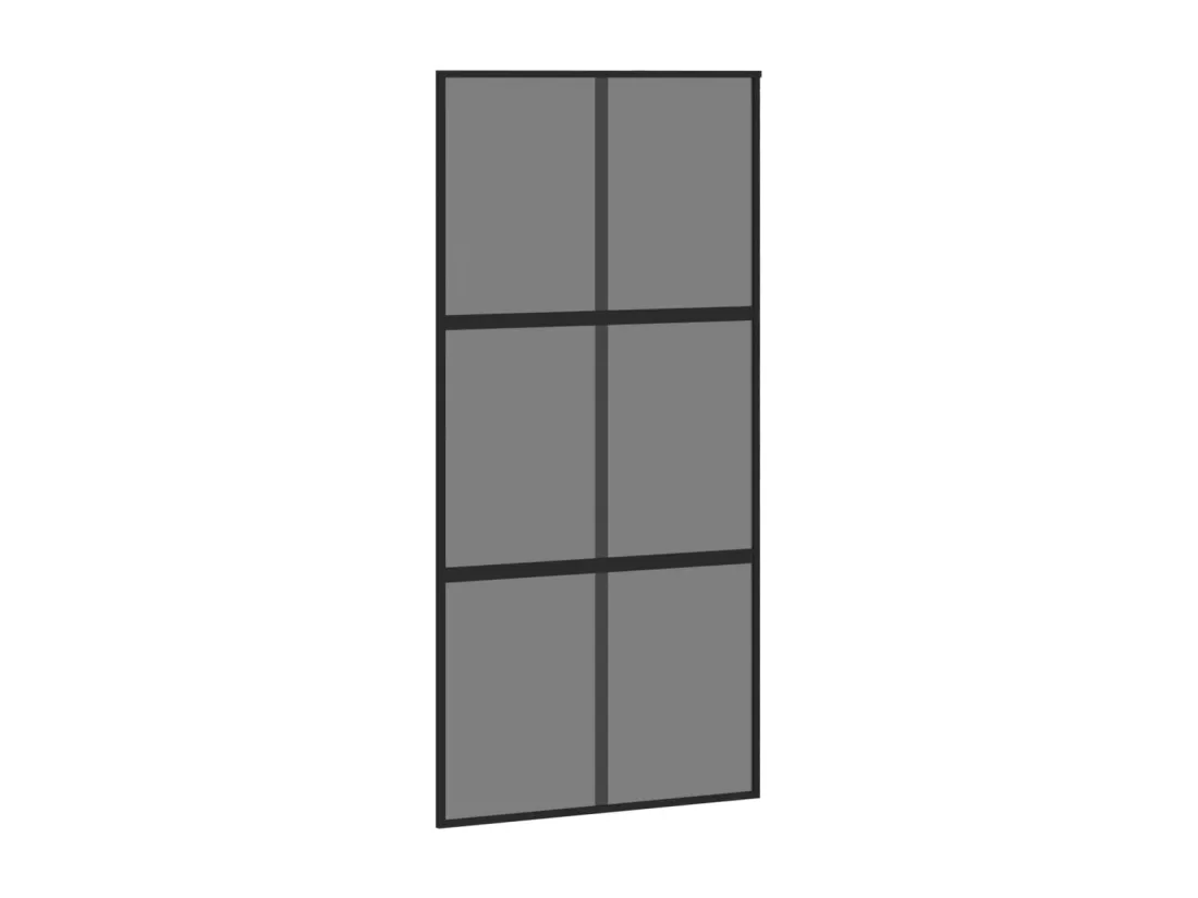 Porte coulissante noir 102,5x205 cm verre trempé aluminium