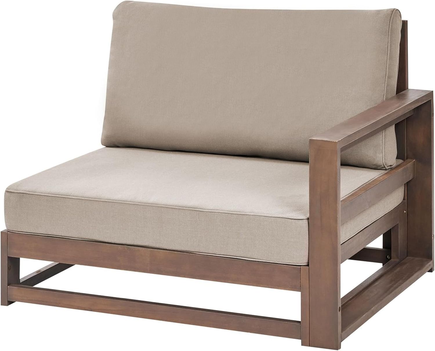 Beliani 2-Sitzer und 3-Sitzer Gartensofa Akazienholz Dunkelbraun Tisch Timor II