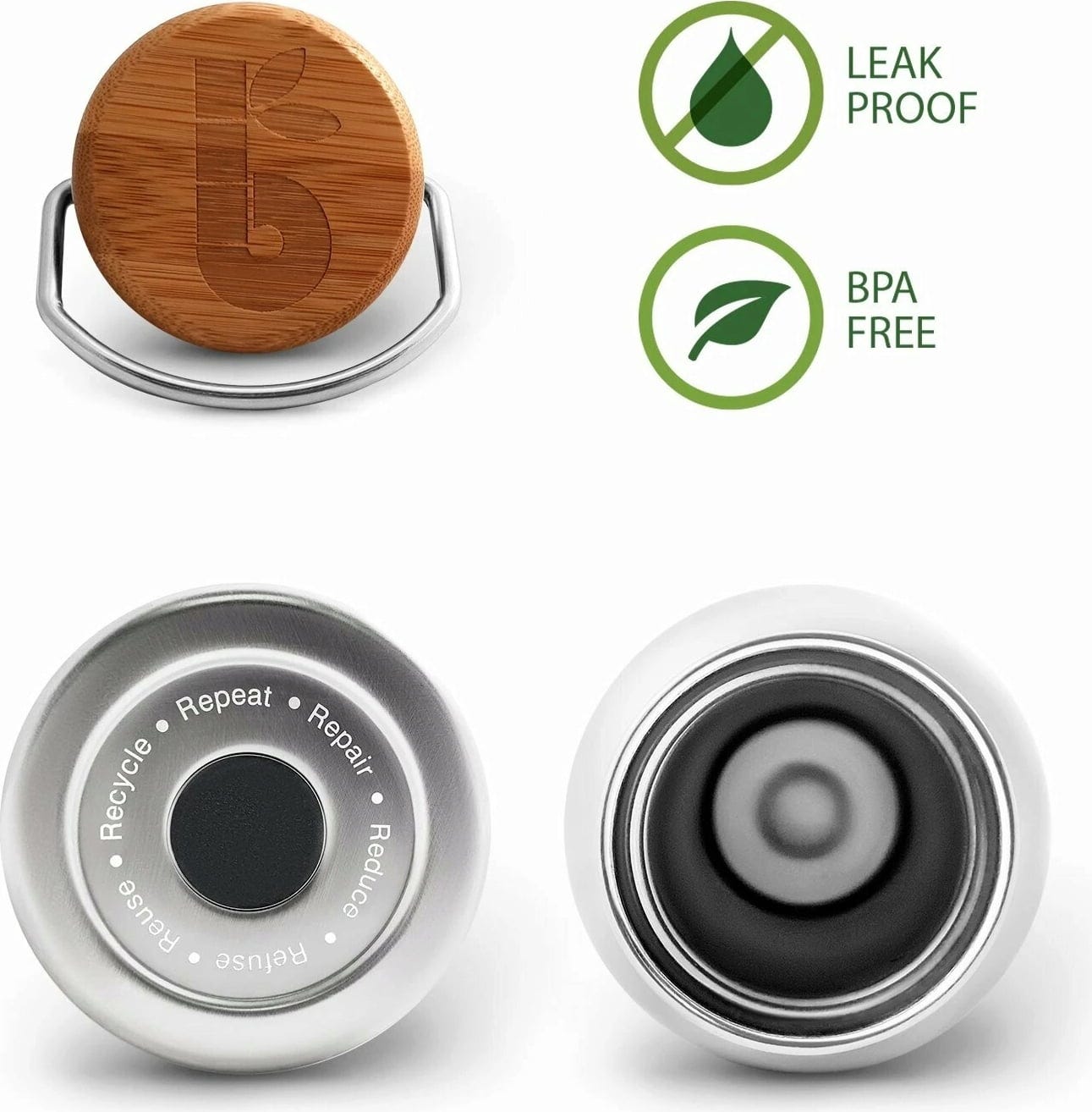 Bambaw  Thermosflasche aus Edelstahl 750 ml, Natural Steel