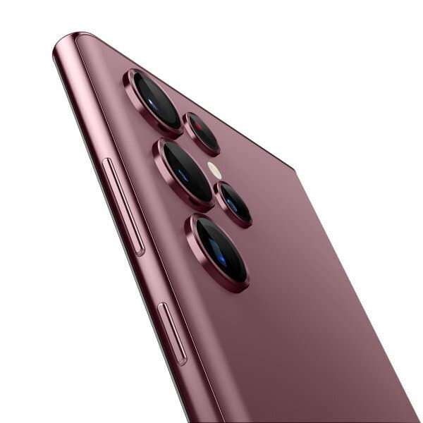 Spigen Samsung Galaxy S22 Ultra Kameralinsebeskytter GLAS.tR EZ Fit Optik Pro 2-pak Burgundy